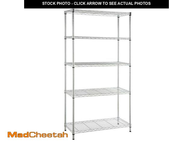 Lot 74-12559734 - HDX 5-Tier Commercial Grade Heavy Duty Steel Wire Shelving Unit in Chrome (48 in. W x 72 in. H x 18 ...
