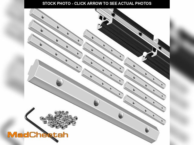 Lot 74-12977592 - Seekliny 12pcs 4040 Extrusion Straight Connector Joining Plate Corner Bracket 4040 Hardware T-Slot A...