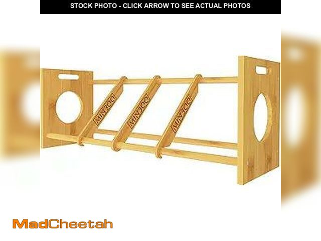 Lot 74-10825085 - MinBoo Disc Golf Rack Stackable | Bamboo Disc Golf Shelf for Sports Disc Storage | Disc Golf Organiz...