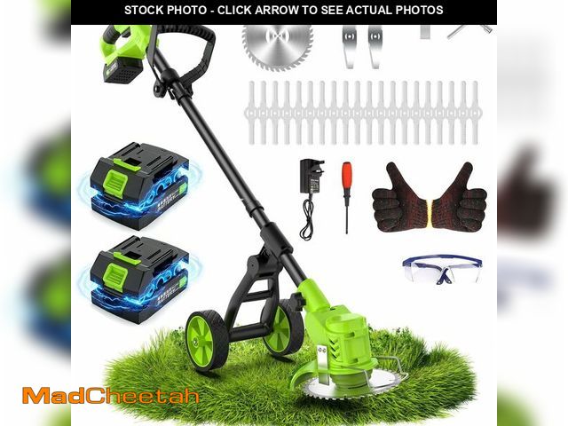 Lot 74-14598146 - 4000mAh Electric Weed Eater Battery Powered with Wheel, 4-in-1 Cordless Weed Wacker, Lightweight Gra...