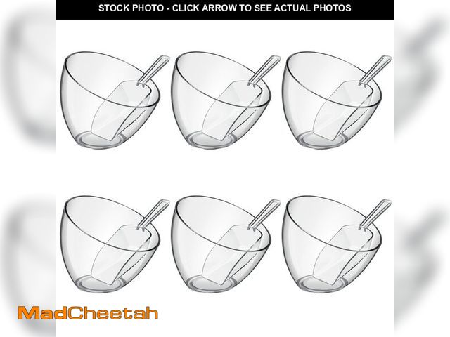 Lot 74-12712950 - Hoolerry 12 Pcs Serving Bowls Kit Include Clear Plastic Bowls for Parties and Popcorn Measuring Scoo...