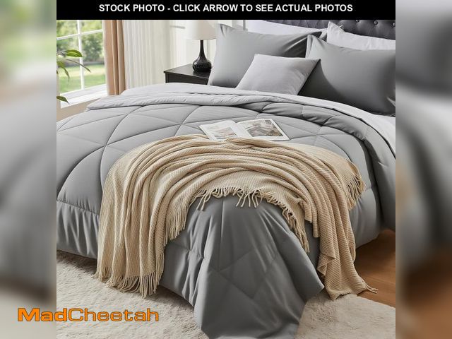 Lot 74-12303974 - BEDELITE Twin XL Comforter Set 5 Pieces Bed in A Bag - Soft Microfiber Reversible Twin Extra Long Gr...