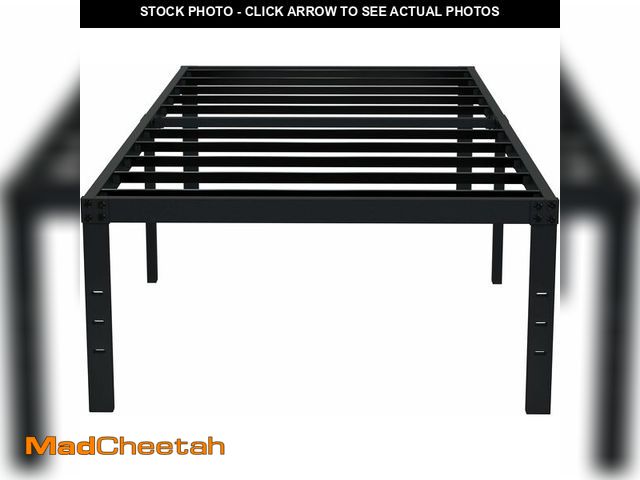 Lot 74-13696518 - EMODA 18 Inch Twin Bed Frame No Box Spring Needed, Heavy Duty Tall Metal Twin Platform Bed Frames wi...
