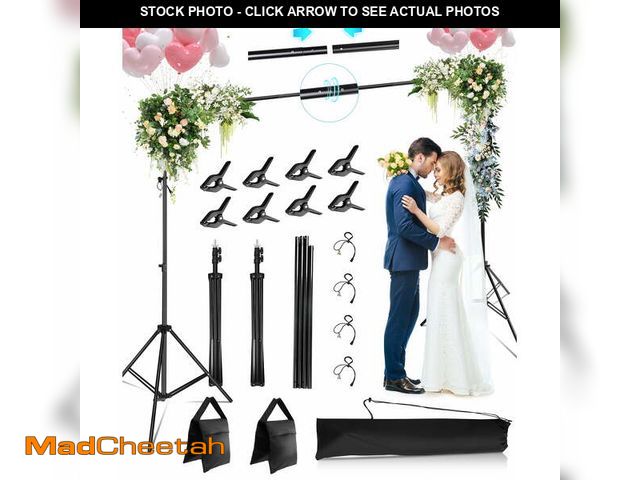 Lot 74-14324313 - RELOIVE Backdrop Stand,10x7ft(WxH) Photo Studio Adjustable Background Stand Support kit with 8 Clamp...