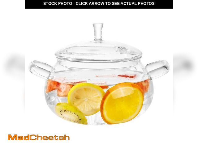 Lot 74-12972565 - Glass Cooking Pot,83oz/2500ml Clear Glass Pots for Cooking on Stove with Lid, Large Saucepan Cookwar...
