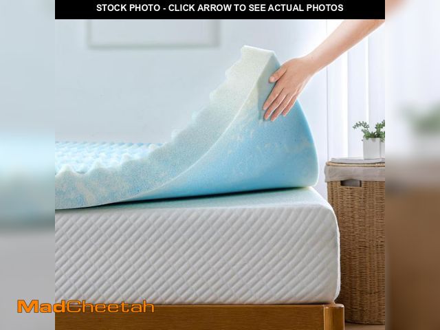 Lot 74-12399482 - ZINUS 4 Inch Swirl Gel Cooling Memory Foam Mattress Topper, Smaller, More Convenient WonderBox Packa...