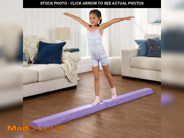 Lot 74-12782432 - (TOP HAS SLICE) Best Choice Products 8ft Folding Floor Balance Beam 2-Panel for Gymnastics Practice,...