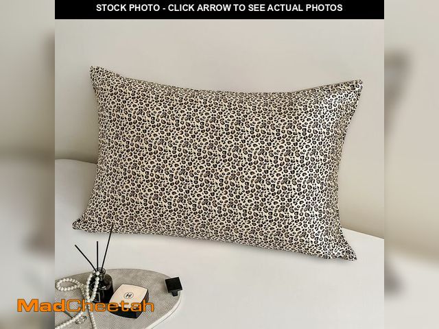 Lot 74-14428571 - Leopard Print Mulberry Silk Pillowcase Standard Size with Zipper,Both Sides Pure Silk Flower Pillow ...