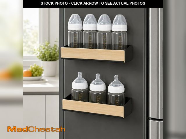 Lot 74-14422084 - 2 Pack Magnetic Baby Bottle Organizer, Baby Bottle Storage Rack for Refrigerator Side, Metal Bottle ...