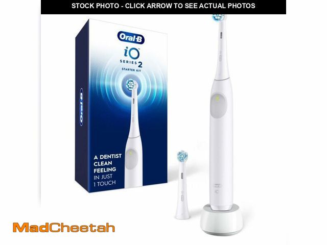 Lot 74-12704391 - Oral-B iO Series 2 Rechargeable Electric Powered Toothbrush Starter Kit, Pure White with 2 Brush Hea...