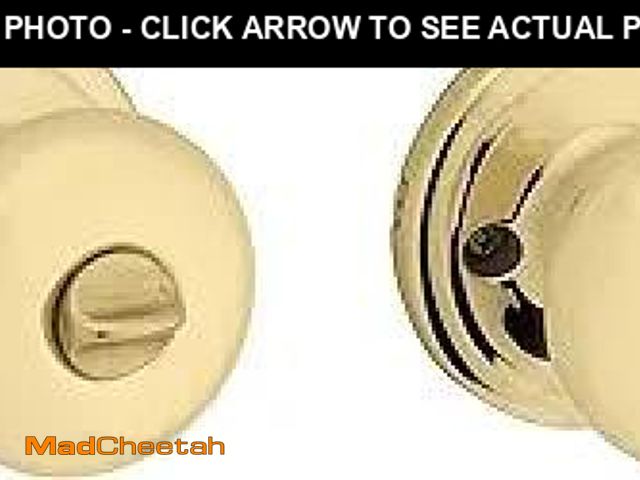 Lot 74-9698127 - Kwikset Juno Polished Brass Privacy Bed/Bath Door Knob with Microban Antimicrobial Technology and Lo...