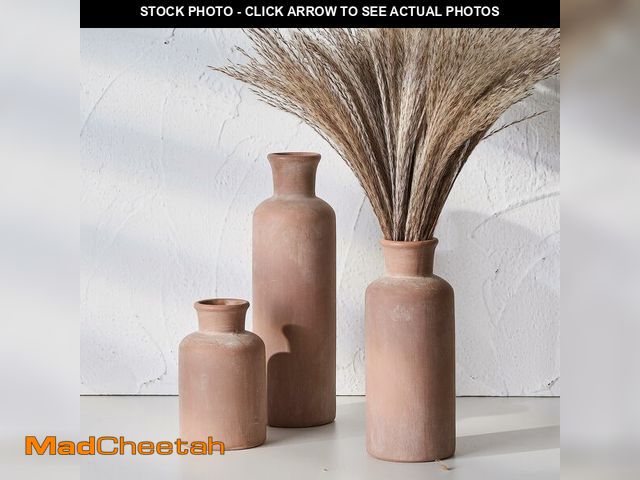 Lot 74-12714394 - LUKA Ceramic Rustic Farmhouse Vase,Terracotta Vases for Decor,Vase Set of 3,Vases for Your Bedroom,O...