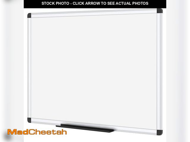 Lot 74-12538853 - VIZ-PRO Magnetic Whiteboard/Dry Erase Board, 48 X 36 Inches, Silver Aluminium Frame - UNUSED