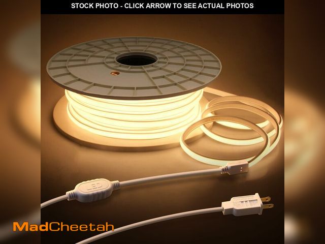 Lot 74-12705482 - Samsion 120V Led Rope Lights Outdoor Waterproof 150FT 3000K Flexible COB Led Strip Lights Plug in 28...