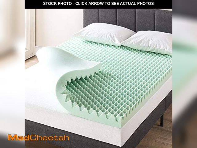 Lot 74-12399565 - Best Price Mattress 4 Inch Egg Crate Memory Foam Mattress Topper with Calming Aloe Infusion, CertiPU...