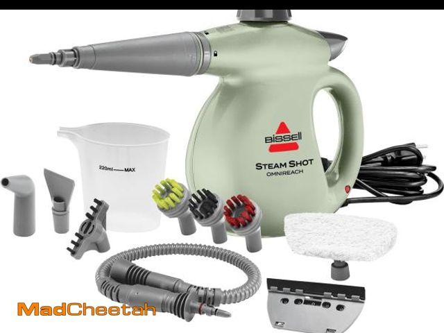 Lot 74-12324184 - BISSELLÃ Steam ShotÃ¢âÂ¢ OmniReach handheld portable steam cleaner for tile, grout, windows, bath...
