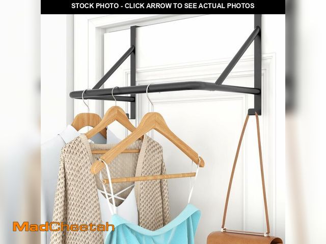 Lot 74-12699394 - CHJgroup Over The Door Clothes Hanger Rod, Metal Over The Door Hanger for Coat, Clothes Drying Rack ...