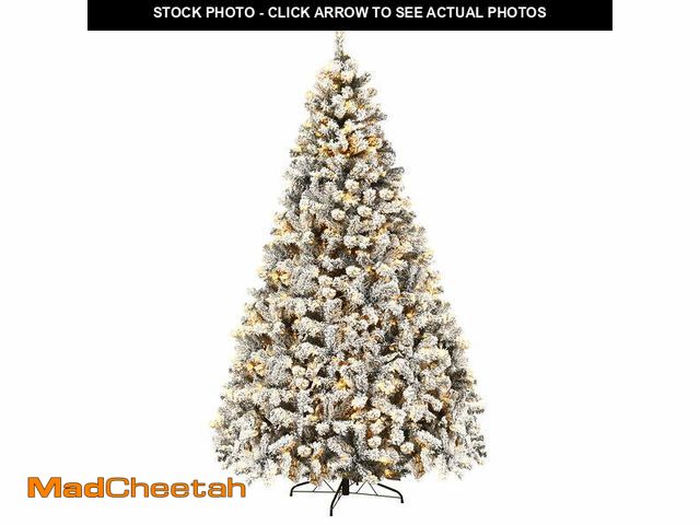 Lot 74-12679165 - Costway 9 ft Pre-Lit Premium Snow Flocked Hinged Artificial Christmas Tree with 550 Lights - UNUSED