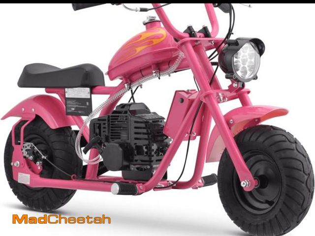 Lot 74-12087962 - Sunderwell Gas Mini Chopper Bike, DB004 Model 49.4 CC 2-Stroke Dirt Bike with Big Headlight, Premium...