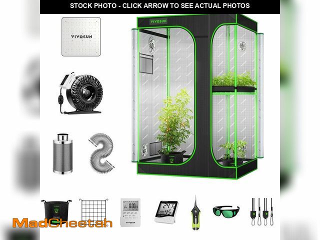 Lot 74-12784534 - VIVOSUN GIY 4x3 Grow Tent Complete System with VS1000 Led Plant Grow Light, Complete Grow Tent Kit, ...