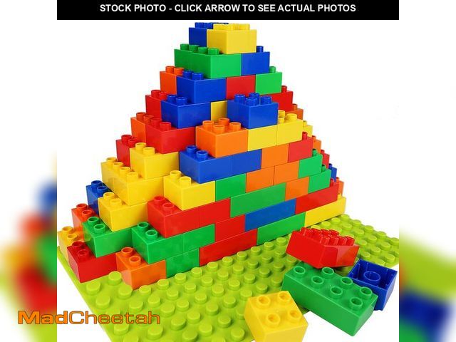 Lot 74-14477779 - Large Building Blocks for Toddlers Kids Age 2-5, 100 PCS Set with Baseplate - UNUSED