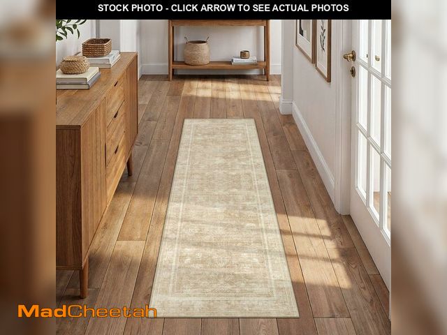 Lot 74-14214602 - UERMEI 2x6 Machine Washable Runner Rug: Vintage Non Slip Low-Pile Stain-Resistant Hallway Floor Carp...