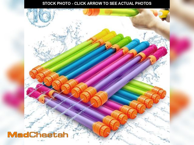 Lot 74-12435553 - Elovien Water Soaker Blaster, 16 Pack Pool Water Guns Bulk, 35 ft Range Squirt Guns for Kids, Water ...