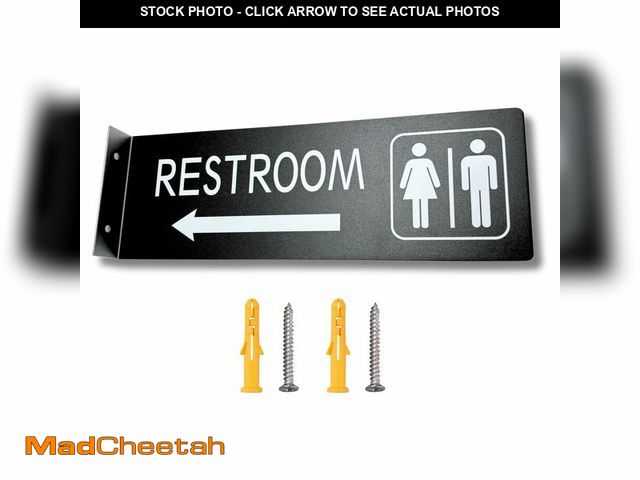 Lot 74-12607042 - Restroom Signs for Business Ã¢â¬â 4x12" Double-Sided Bathroom Signs with Arrow for Man &amp; Wome...