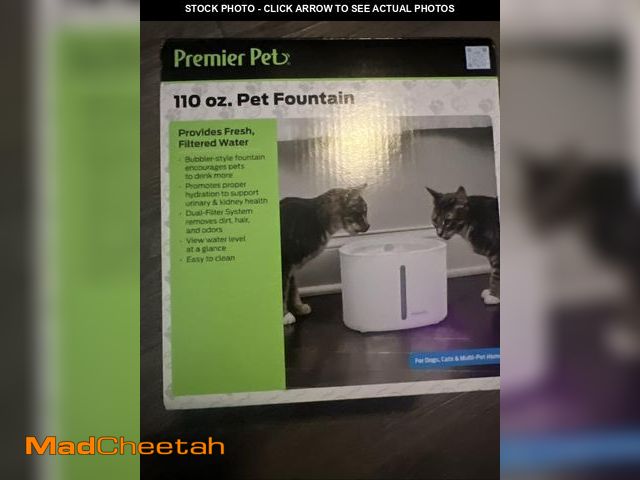 Lot 74-12426823 - Premier Pet 110 Oz. Pet Fountain Automatic Water Fountain for Cats &amp; Dogs  Filters Included  Whi...