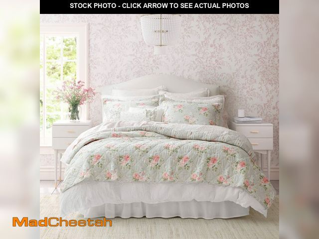 Lot 74-14061482 - Laura Ashley- King Quilt Set, Reversible Cotton Bedding with Matching Sham(s), Lightweight Home Deco...