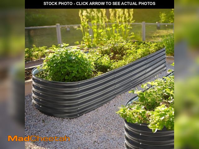 Lot 74-12465465 - *SEE DETAILS* VEIKOUS 8 ft. x 2 ft. x 1.4 ft. Galvanized Raised Garden Bed 9-in-1 Planter Box Outdoo...