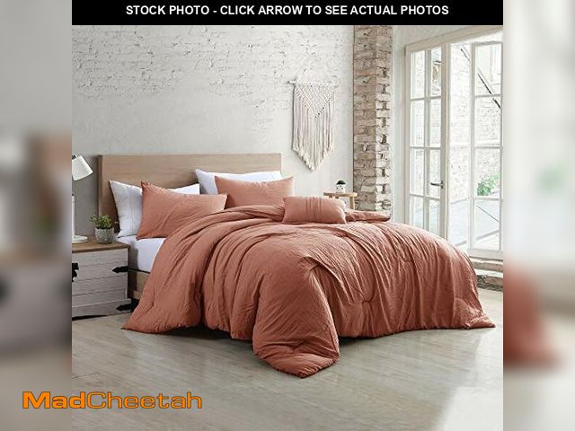 Lot 74-12544244 - Modern Threads 4-Piece Garment-Washed Comforter Set Beck Dark Rose King - UNUSED