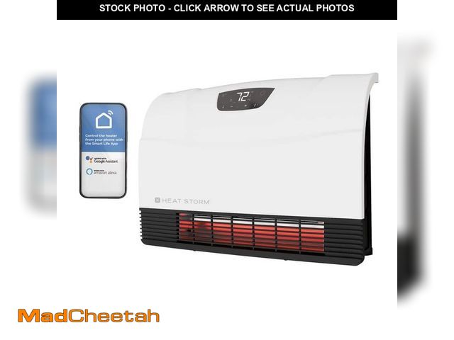 Lot 74-12988874 - *DIRTY* HEAT STORM 1500W Phoenix WiFi Infrared Wall Unit Wi-Fi Smart Heater in White *DIRTY*  - USED