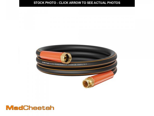 Lot 74-12307112 - Giraffe Tools Garden Hose 12ft x 3/4", Heavy Duty Water Hose, Flexible, Hybrid Lightweight Hose with...