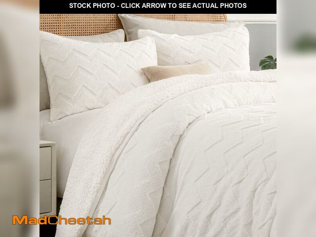 Lot 74-13563741 - BEDELITE Fluffy King Size Comforter Set - Super Soft Sherpa Beige Comforter for King Size Bed, Luxur...