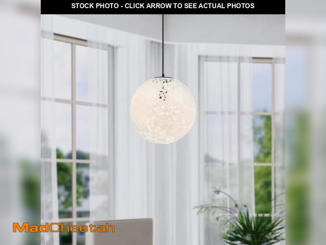 Lot 74-13496257 - Designers Fountain Circo 60-Watt 1-Light Matte Black Modern Pendant Light with White Art Glass Shade...
