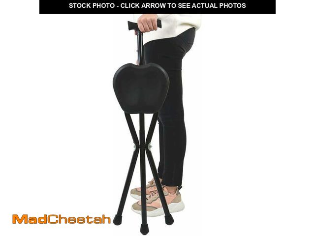 Lot 74-12670033 - PEPE- Foldable Walking Cane with Seat, Travel Folding Cane Chair (34.2" Height, Non- adjustable) - U...