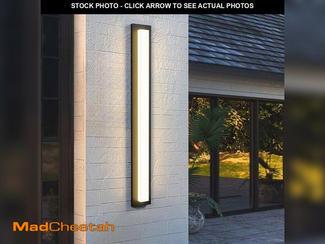 Lot 74-14113825 - LamQee 39.3 in. Black Aluminum Rectangular Linear LED Outdoor Wall Light with Acrylic Shade - UNUSED
