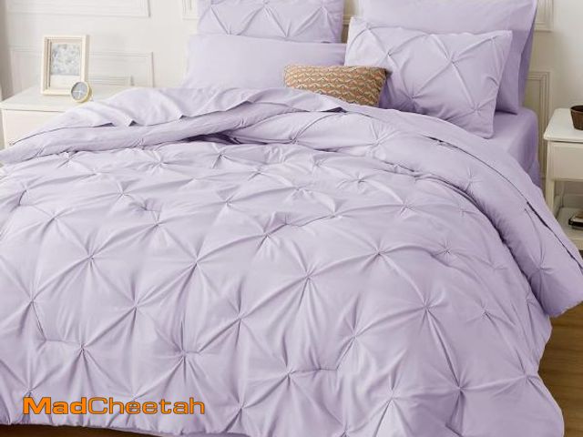 Lot 74-12324028 - Bedsure Queen Comforter Set Light Purple - Bed in a Bag Queen Size 7 Pieces, GentleSoftÃ¢âÂ¢ Pintu...