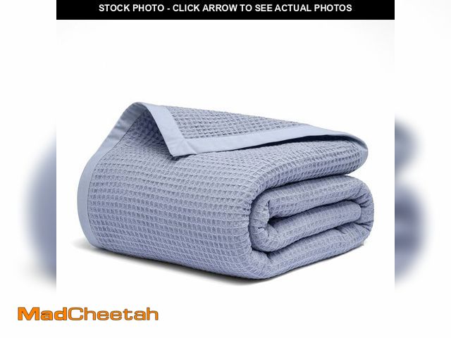 Lot 74-12716779 - Salt Earth GOTS Certified 100% Organic Cotton Throw Blanket, 90" X 90" Waffle Blankets &amp; Throws ...