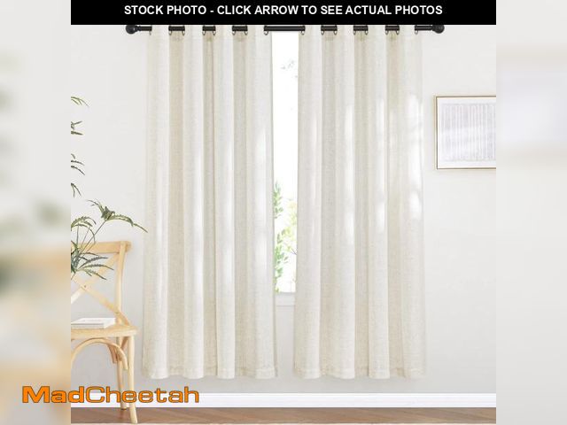 Lot 74-12440143 - NICETOWN Semi Sheer Curtains 72 inches Long Linen Blend, Grommet Window Treatments Privacy with Ligh...