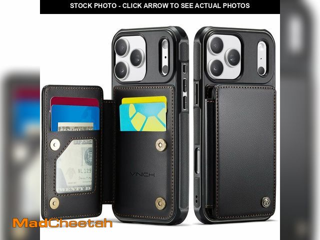 Lot 74-14386478 - Vinich for iPhone 17 Pro Wallet Case with Card Holder, RFID Blocking Credit Slots Kickstand Shockpro...