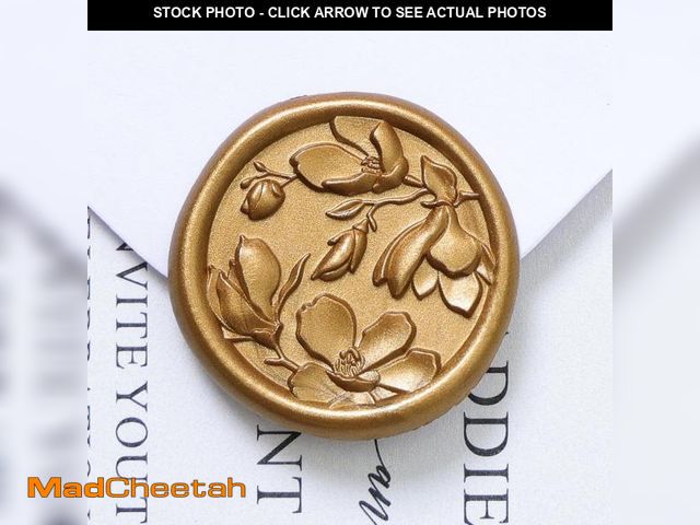 Lot 74-12314532 - UNIQOOO Wax Seal Stickers - 3D Magnolia Wedding Invitation Envelope Botanical Seal Stickers, 100 Pcs...