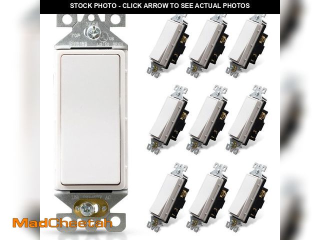 Lot 74-12554913 - Decora 15 Amp 3-Way Specialty Light Switch, White (10-Pack) - UNUSED