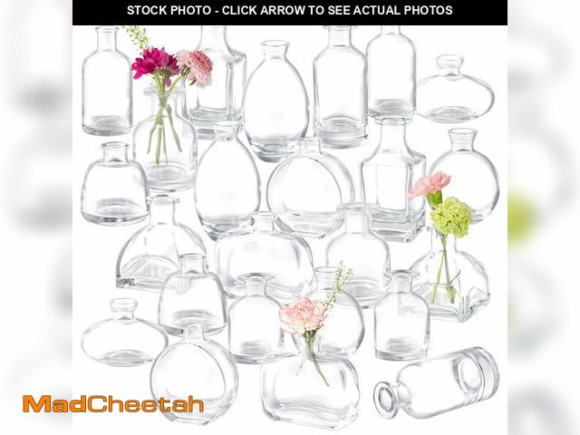 Lot 74-14265456 - Bud Vases Set of 24, Glass Bud Vase in Bulk, Clear Bud Vases for Centerpieces, Small Vases Flowers V...