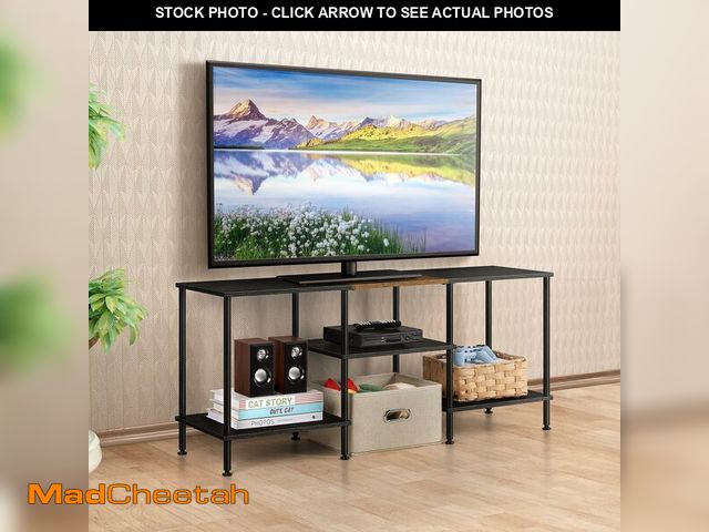 Lot 74-12697604 - 50 Inch TV Stands for Living Room Black Entertainment Center with Storage for 50 43 40 32 Inch TV Co...