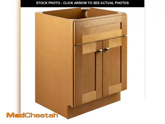 Lot 74-12413693 - Design House Brookings Solid Wood 24 in. W x 21 in. D 2 Door Shaker Style Bath Vanity Cabinet Only i...