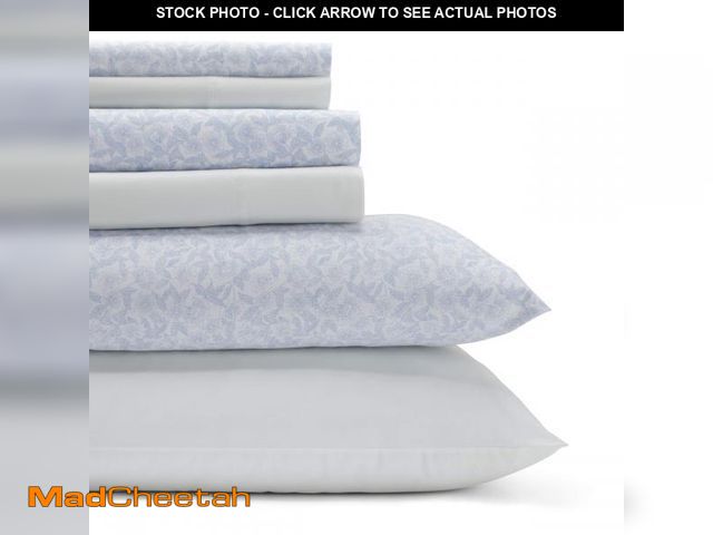Lot 74-12438464 - Laura Ashley - King Sheets, Cotton Percale 6-Piece Bedding Set, Crisp &amp; Cool Home Decor (Belle B...