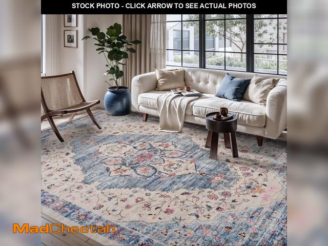 Lot 74-12513921 - VUNATE 5'x7' Area Rugs for Living Room Washable Rugs Floral Vintage Area Rug Botanical Indoor Carpet...