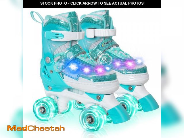 Lot 74-12118354 - MonSports Girls Roller Skates for Kids, Light up Adjustable Rollerskates for Boys, Purple Pink Teal ...